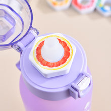 Load image into Gallery viewer, 1000ML Outdoor Large Capacity Scented Ring Sports Water Bottle Creative Gradient Tritan Straw Bottle With Handle Strap