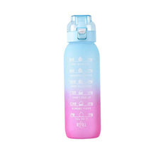 Load image into Gallery viewer, 1000ML Outdoor Large Capacity Scented Ring Sports Water Bottle Creative Gradient Tritan Straw Bottle With Handle Strap