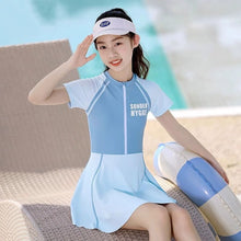 Load image into Gallery viewer, Girls' Sports Style One-Piece Swimsuit With Anti-Emptied Boxers Professional Sun Protection Quick Drying Hot Spring Swimsuit