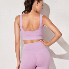 Load image into Gallery viewer, Solid Color Seamless Thread Sports Underwear Moisture Wicking Elastic Yoga Wear-Bra