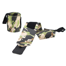 Load image into Gallery viewer, 1Pair Camo Nylon Wrap Pressure Wrist Strap Sports Fitness Hard Pull Adjustable Booster Strap
