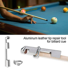 Load image into Gallery viewer, 1PC Aluminum Billiards Cue Tip Press Cue Tip Replacement Fixing Tool Adjust Hardness Auxiliary Pool Cue Tip Repair Accessories