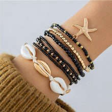 Load image into Gallery viewer, 1 Set Shell Bracelets Hand Woven Bracelet For Women Summer Beach Vacation Adjustable Wax Rope Chain Bracelet Jewelry Accessories Gift