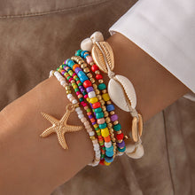 Load image into Gallery viewer, 1 Set Shell Bracelets Hand Woven Bracelet For Women Summer Beach Vacation Adjustable Wax Rope Chain Bracelet Jewelry Accessories Gift