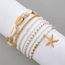 Load image into Gallery viewer, 1 Set Shell Bracelets Hand Woven Bracelet For Women Summer Beach Vacation Adjustable Wax Rope Chain Bracelet Jewelry Accessories Gift