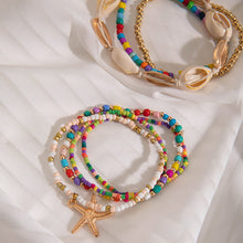 Load image into Gallery viewer, 1 Set Shell Bracelets Hand Woven Bracelet For Women Summer Beach Vacation Adjustable Wax Rope Chain Bracelet Jewelry Accessories Gift