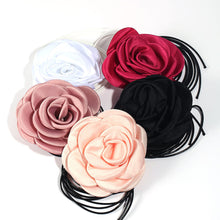 Load image into Gallery viewer, Fabric Floral Necklace Large Flower Choker Necklace for Women Romantic Fabric Collar Jewelry on Neck Accessories