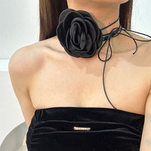 Load image into Gallery viewer, Fabric Floral Necklace Large Flower Choker Necklace for Women Romantic Fabric Collar Jewelry on Neck Accessories