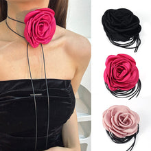 Load image into Gallery viewer, Fabric Floral Necklace Large Flower Choker Necklace for Women Romantic Fabric Collar Jewelry on Neck Accessories