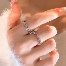 Load image into Gallery viewer, Pink Love Heart Rings for Women Opening Personality Thorn Finger Ring Fashion Sweet Girls Jewelry Wedding Party Accessories 2024