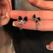 Load image into Gallery viewer, Bow Zircon Earrings Simple Temperamental Alloy Earrings Ear Studs Women Fashionable Jewelry Accessories Niche Design