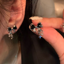 Load image into Gallery viewer, Bow Zircon Earrings Simple Temperamental Alloy Earrings Ear Studs Women Fashionable Jewelry Accessories Niche Design