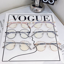 Load image into Gallery viewer, Retro Metal Eyeglasses Round Frame Fashion Anti Blue Lightweight Frame Transparent Glasses Blocking Filter Computer Glasses