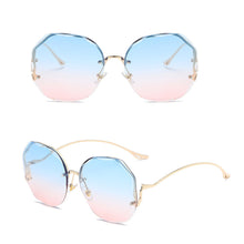 Load image into Gallery viewer, Rimless Cut Edge Sunglasses Irregular Circle Fashion Popular Women Men Shades Small Square Sun Glasses For Female Male