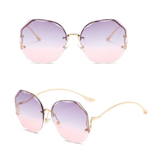 Load image into Gallery viewer, Rimless Cut Edge Sunglasses Irregular Circle Fashion Popular Women Men Shades Small Square Sun Glasses For Female Male