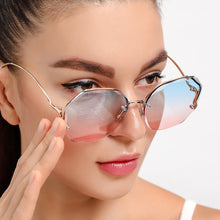 Load image into Gallery viewer, Rimless Cut Edge Sunglasses Irregular Circle Fashion Popular Women Men Shades Small Square Sun Glasses For Female Male