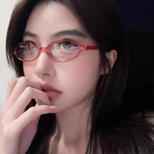Load image into Gallery viewer, Oval Small Frame Glasses Anti Blue Light Glasses New Fashion Y2K Style Red Frame Fashion Transparent Glasses