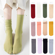 Load image into Gallery viewer, Women's Socks Solid Color Sock Summer Thin Mid Tube Socks Velvet Breathable Long Socks Candy-colored Girl Daily Loose Socks