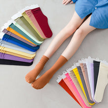Load image into Gallery viewer, Women's Socks Solid Color Sock Summer Thin Mid Tube Socks Velvet Breathable Long Socks Candy-colored Girl Daily Loose Socks