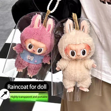 Load image into Gallery viewer, PVC Cotton Doll Outing Anti-dust Protective Cover Waterproof Anti-dirty Mini Raincoat Transparent Cover Protection