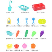 Load image into Gallery viewer, Kids Kitchen Sink Toys Simulation Electric Dishwasher Mini Kitchen Food Pretend Play House Toy Set Children Role Play Girl Toys