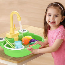 Load image into Gallery viewer, Kids Kitchen Sink Toys Simulation Electric Dishwasher Mini Kitchen Food Pretend Play House Toy Set Children Role Play Girl Toys
