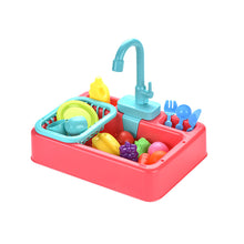 Load image into Gallery viewer, Kids Kitchen Sink Toys Simulation Electric Dishwasher Mini Kitchen Food Pretend Play House Toy Set Children Role Play Girl Toys