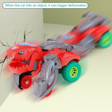 Load image into Gallery viewer, 1Pc Transforming Dinosaur Car Deformation Car Toys Inertial Sliding Dino Car Automatic Transform Toy Boys Amazing Gifts