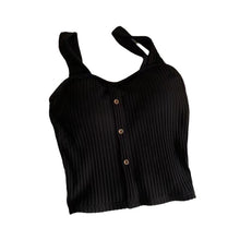 Load image into Gallery viewer, Sleeveless Cropped Tank Top Camisole Women Button Crop Tops Summer Sexy All-match Casual One-piece Cotton Underwear With Bra Pad