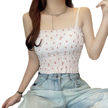 Load image into Gallery viewer, Small Floral Camisole Women Cute Tank Top Girl Summer Sexy All-match Casual One-piece Underwear With Bra Pad