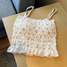 Load image into Gallery viewer, Small Floral Camisole Women Cute Tank Top Girl Summer Sexy All-match Casual One-piece Underwear With Bra Pad
