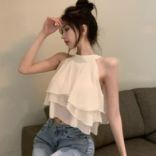 Load image into Gallery viewer, Halter Chiffon Sleeveless Style Top Chiffon Blouse Women Sexy Sweet Females Aesthetic Tank Top Korean Style