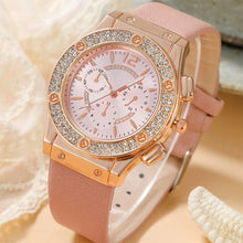 Load image into Gallery viewer, Watches Set Rhinestone Women Fashion Elegant Wristwatch Quartz Watch For Girl Ladies Clock Relogio Feminino Casual Small Dial Quartz Fashion Steel Strip Watch
