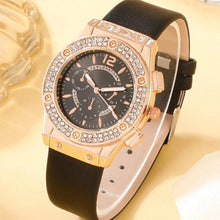 Load image into Gallery viewer, Watches Set Rhinestone Women Fashion Elegant Wristwatch Quartz Watch For Girl Ladies Clock Relogio Feminino Casual Small Dial Quartz Fashion Steel Strip Watch
