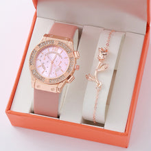 Load image into Gallery viewer, Watches Set Rhinestone Women Fashion Elegant Wristwatch Quartz Watch For Girl Ladies Clock Relogio Feminino Casual Small Dial Quartz Fashion Steel Strip Watch