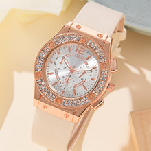 Load image into Gallery viewer, Watches Set Rhinestone Women Fashion Elegant Wristwatch Quartz Watch For Girl Ladies Clock Relogio Feminino Casual Small Dial Quartz Fashion Steel Strip Watch