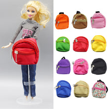Load image into Gallery viewer, Doll Bag for Labubu Macaron Barbies Blythes and 20cm Plush Doll & 1/6 BJD Canvas Backpack