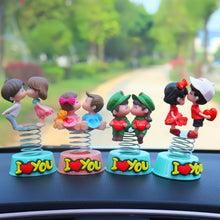Load image into Gallery viewer, 2Pcs/Set Cute Cartoon Couple Spring Shaking Head Car Dashboard Doll Ornament Decoration Auto Interior Accessories for Gift