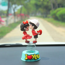 Load image into Gallery viewer, 2Pcs/Set Cute Cartoon Couple Spring Shaking Head Car Dashboard Doll Ornament Decoration Auto Interior Accessories for Gift