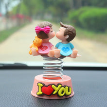 Load image into Gallery viewer, 2Pcs/Set Cute Cartoon Couple Spring Shaking Head Car Dashboard Doll Ornament Decoration Auto Interior Accessories for Gift