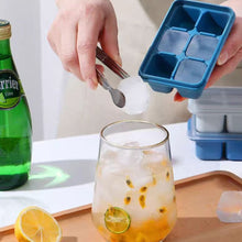 Load image into Gallery viewer, 6 Grid Reusable Ice Cube Molds Easy To Take Off Ice Tray Refrigerator Icebox for Summer Juice Drinks Wine Cocktails Whiskey