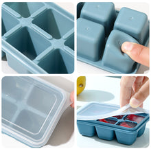 Load image into Gallery viewer, 6 Grid Reusable Ice Cube Molds Easy To Take Off Ice Tray Refrigerator Icebox for Summer Juice Drinks Wine Cocktails Whiskey