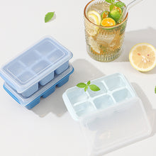 Load image into Gallery viewer, 6 Grid Reusable Ice Cube Molds Easy To Take Off Ice Tray Refrigerator Icebox for Summer Juice Drinks Wine Cocktails Whiskey