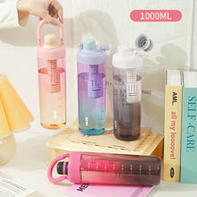 Load image into Gallery viewer, 1000ml Sports Water Bottle Outdoor Water Bottle with Tea Strainer Plastic Portable Water Cup Dinkware Camping Bike Bottle Student Supplies