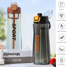 Load image into Gallery viewer, 750ml Sports Water Bottle Outdoor Water Bottle with Straw Plastic Portable Water Cup Dinkware Camping Bike Bottle Student Supplies
