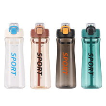 Load image into Gallery viewer, 750ml Sports Water Bottle Outdoor Water Bottle with Straw Plastic Portable Water Cup Dinkware Camping Bike Bottle Student Supplies