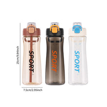 Load image into Gallery viewer, 750ml Sports Water Bottle Outdoor Water Bottle with Straw Plastic Portable Water Cup Dinkware Camping Bike Bottle Student Supplies