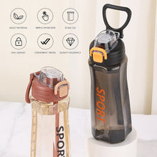 Load image into Gallery viewer, 750ml Sports Water Bottle Outdoor Water Bottle with Straw Plastic Portable Water Cup Dinkware Camping Bike Bottle Student Supplies