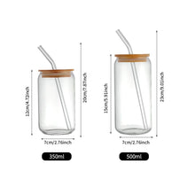 Load image into Gallery viewer, 550ml/350ml Glass Cup With Lid and Straw Transparent Bubble Tea Cup Juice Glass Beer Can Milk Mocha Cups Breakfast Mug Drinkware