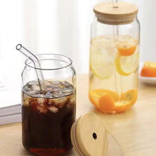 Load image into Gallery viewer, 550ml/350ml Glass Cup With Lid and Straw Transparent Bubble Tea Cup Juice Glass Beer Can Milk Mocha Cups Breakfast Mug Drinkware